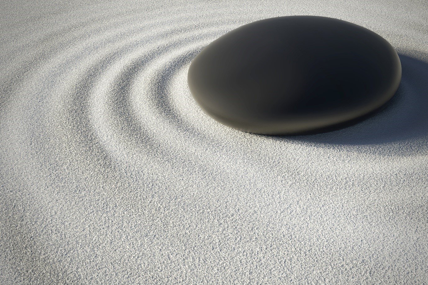 stone on rippled sand